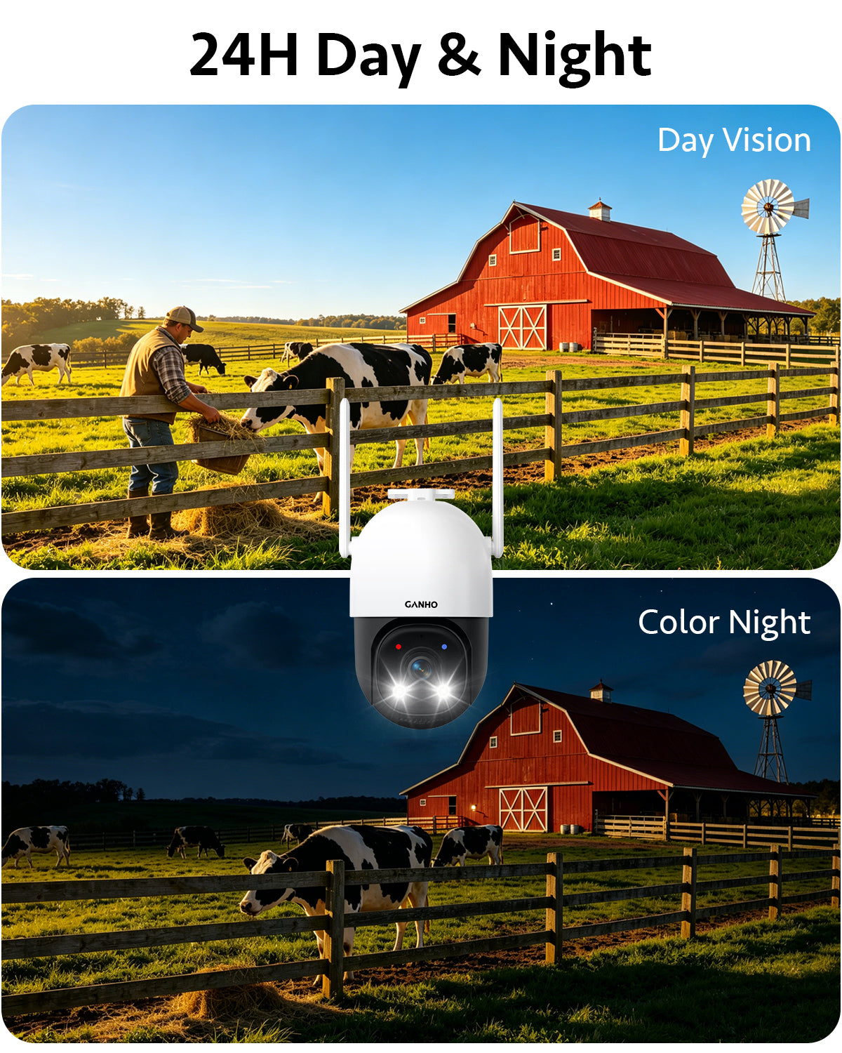 G30K-4G GANHO 4G AOV Solar Security Camera Outdoor Wireless,7/24 Recording 3MP No WiFi IP Surveillance Camera with Sim Card,90FT AI Detection,8W 14400mAh Battery Operated LTE Camera CCTV
