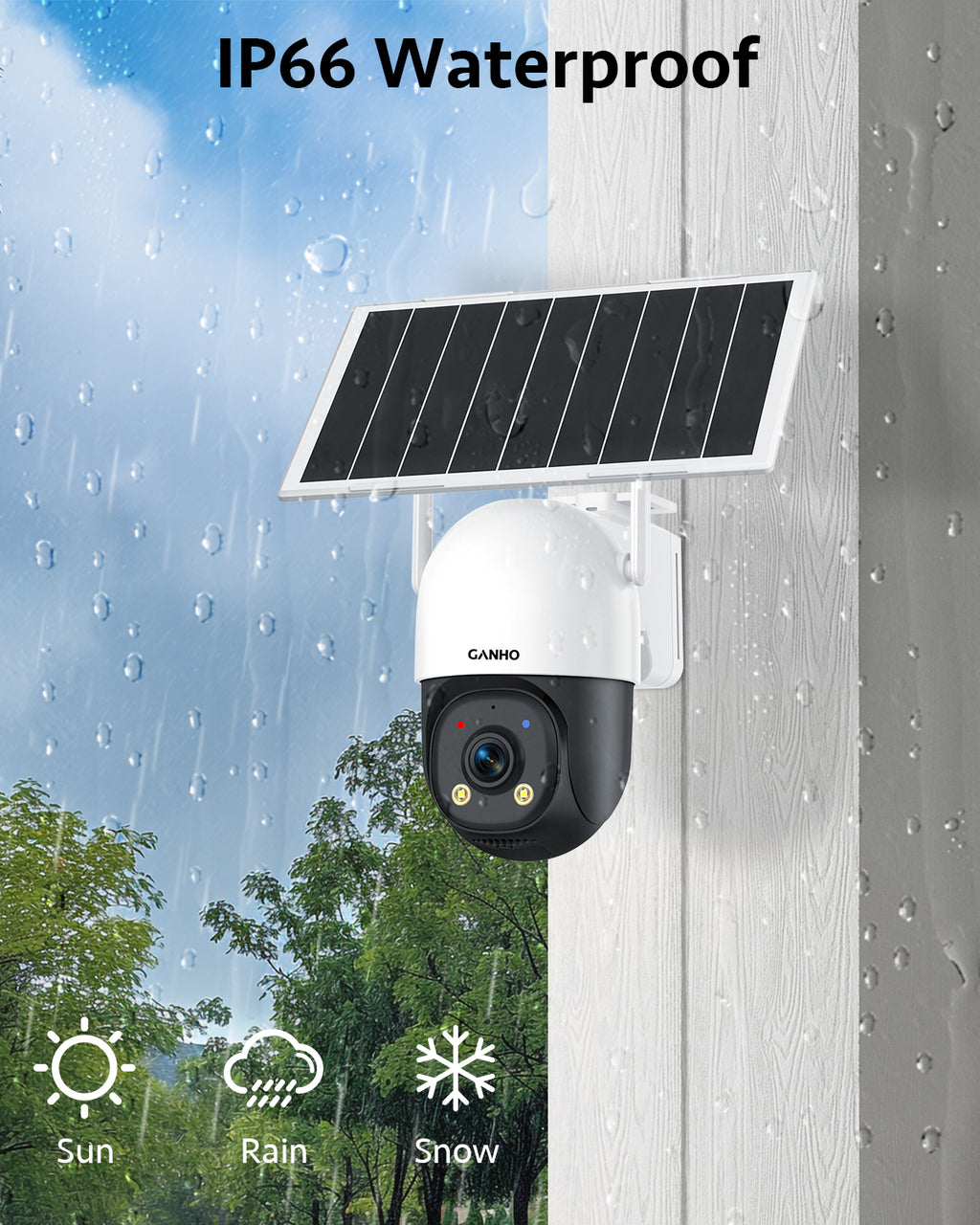 G30K-4G GANHO 4G AOV Solar Security Camera Outdoor Wireless,7/24 Recording 3MP No WiFi IP Surveillance Camera with Sim Card,90FT AI Detection,8W 14400mAh Battery Operated LTE Camera CCTV