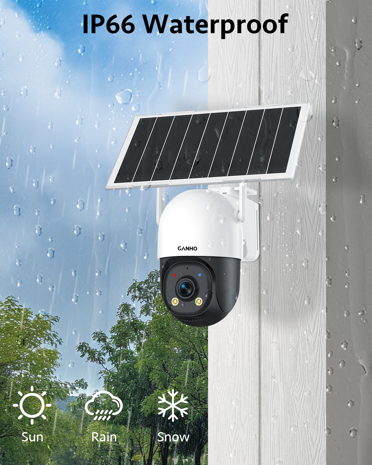 G30K-4G GANHO 4G AOV Solar Security Camera Outdoor Wireless,7/24 Recording 3MP No WiFi IP Surveillance Camera with Sim Card,90FT AI Detection,8W 14400mAh Battery Operated LTE Camera CCTV